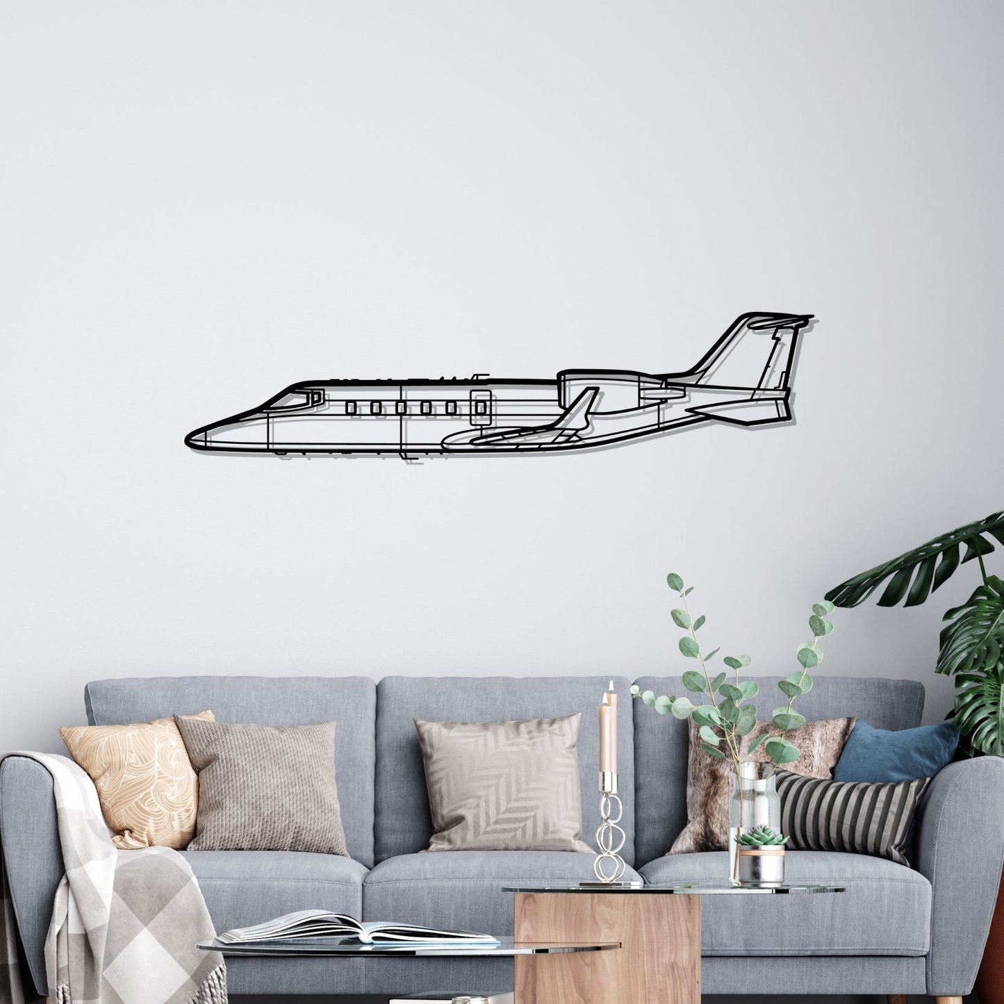 Décoration murale en métal - Learjet 60