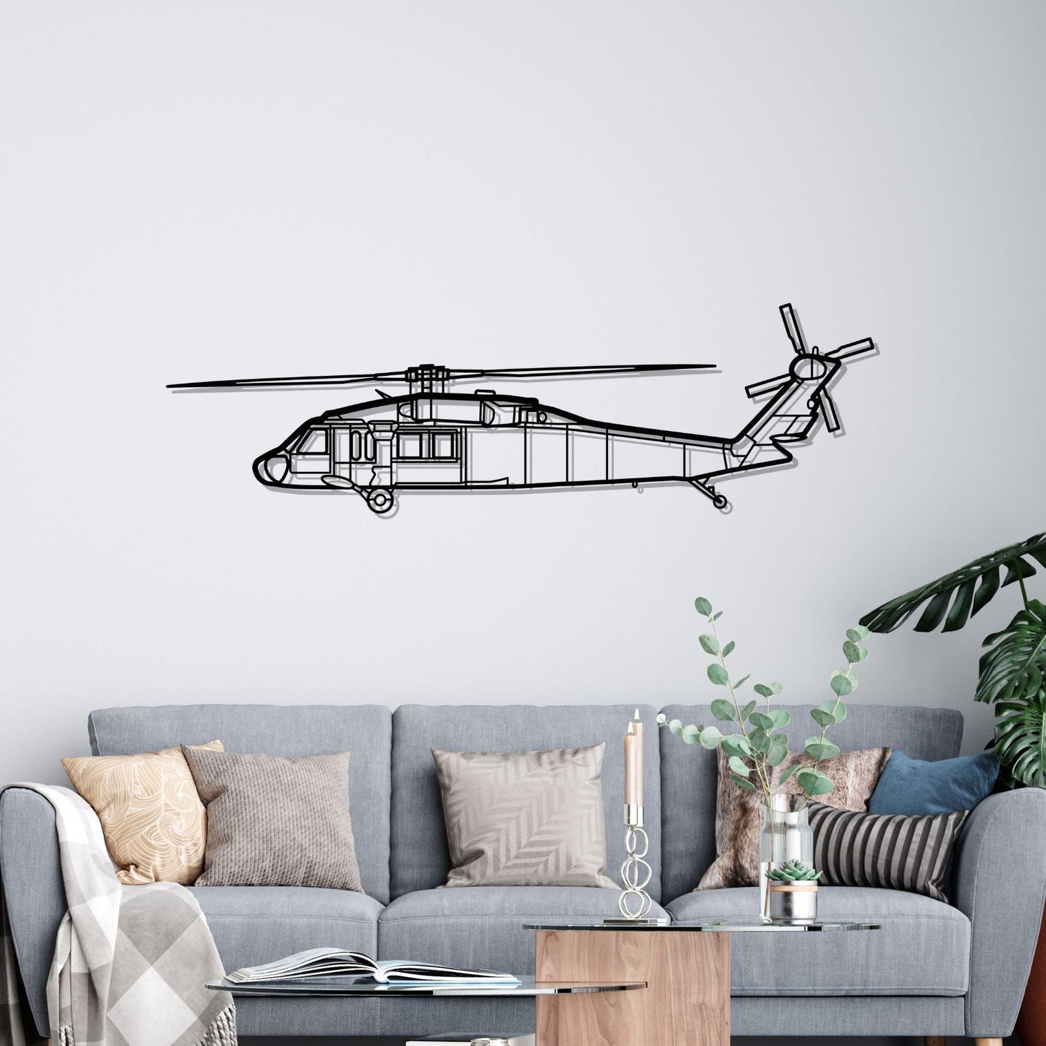 Décoration murale en métal - UH-60L Black aircraftvibes