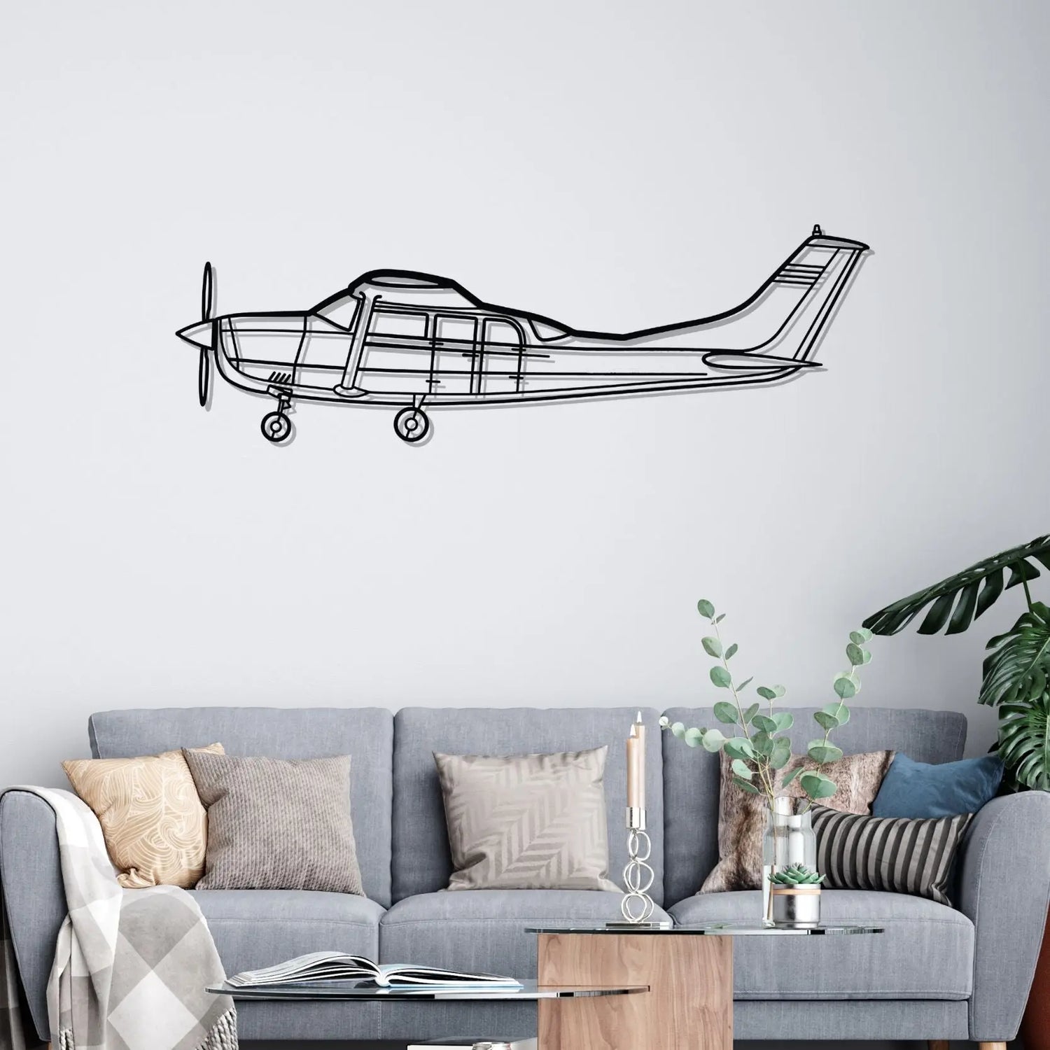 Décoration murale en métal - 206 Silhouette aircraftvibes
