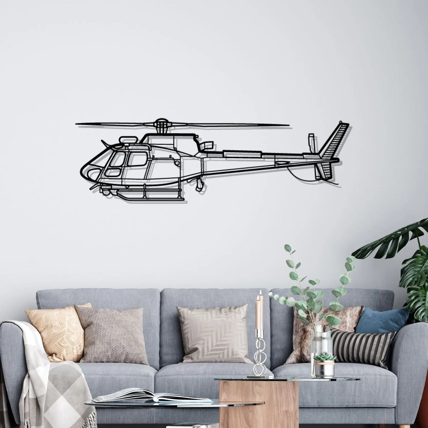 Décoration murale en métal - H125E Silhouette aircraftvibes