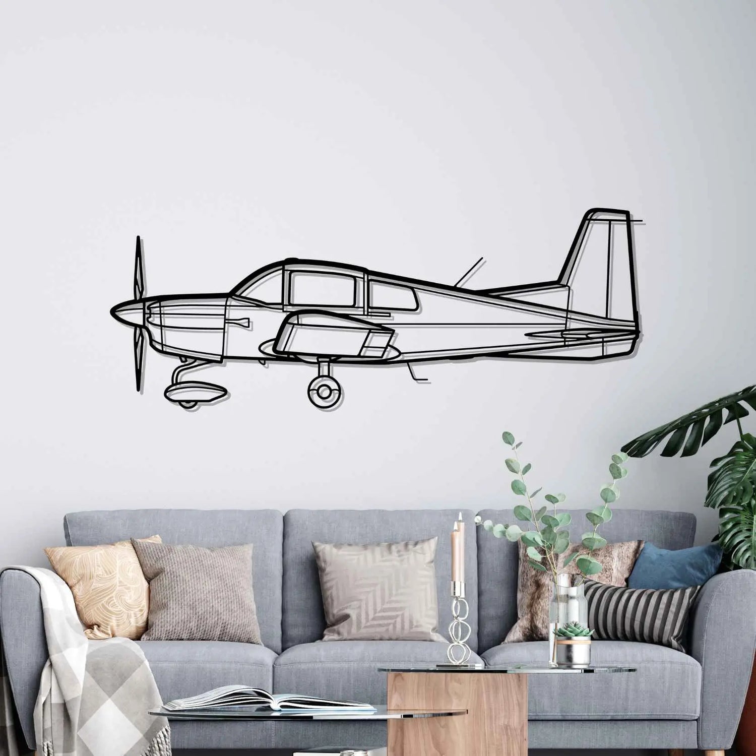 Décoration murale en métal - AA-5 Silhouette aircraftvibes