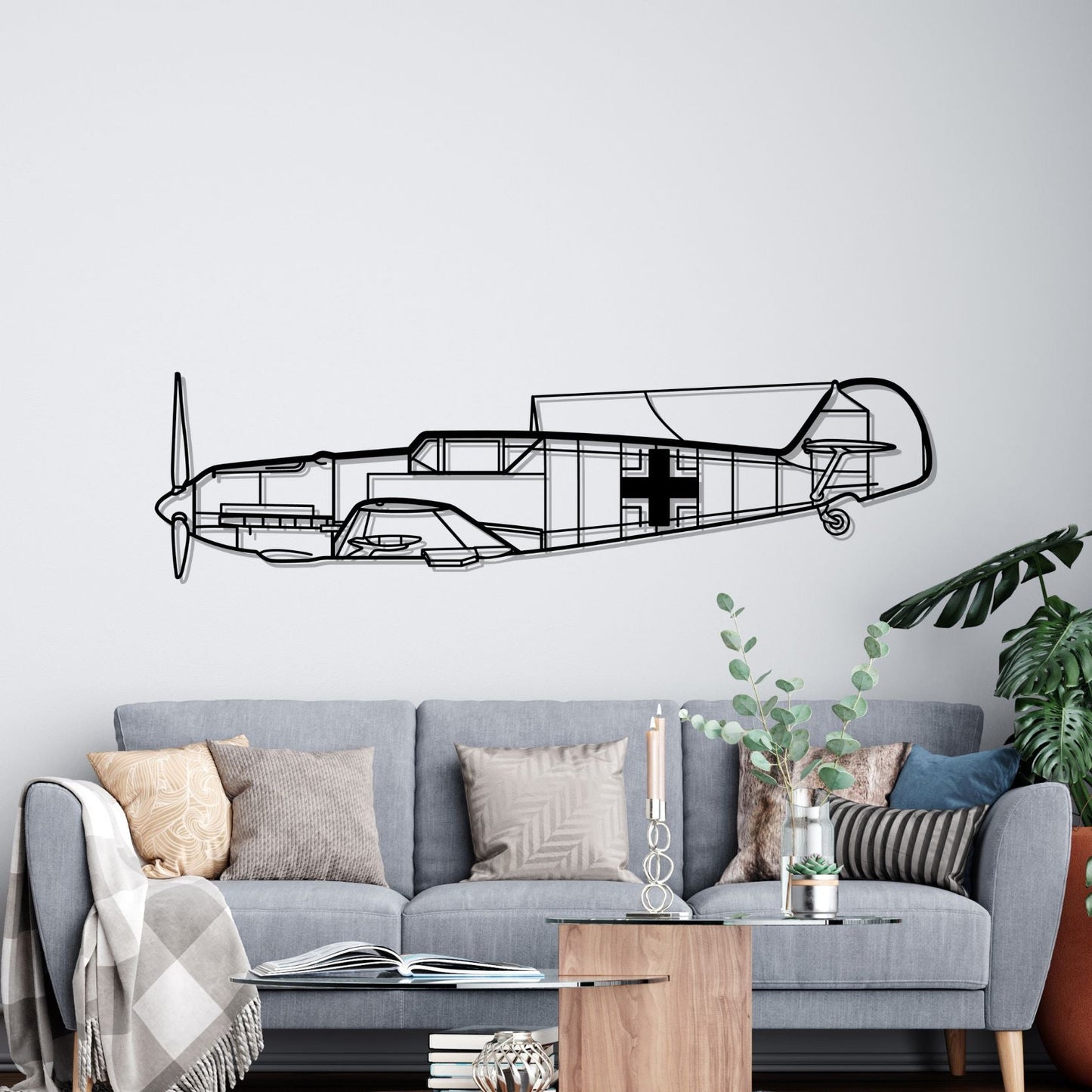 Décoration murale en métal - BF109 Silhouette