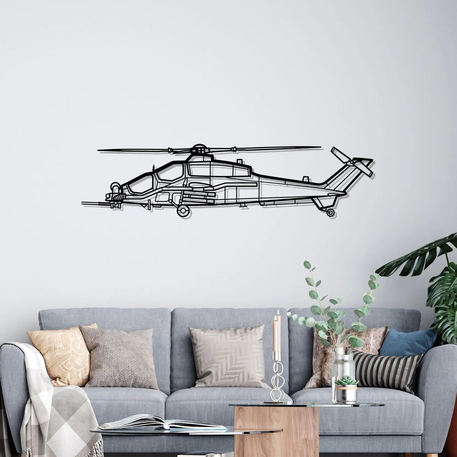Décoration murale en métal - A129D Mangusta aircraftvibes