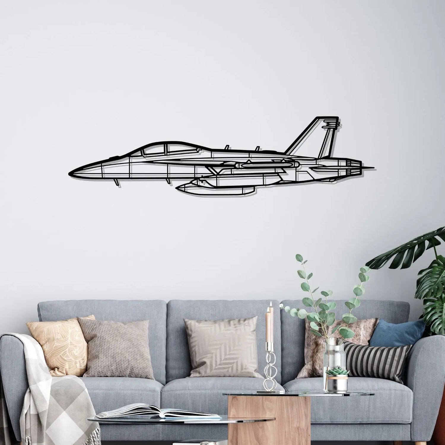 Décoration murale en métal - EA-18G Silhouette aircraftvibes