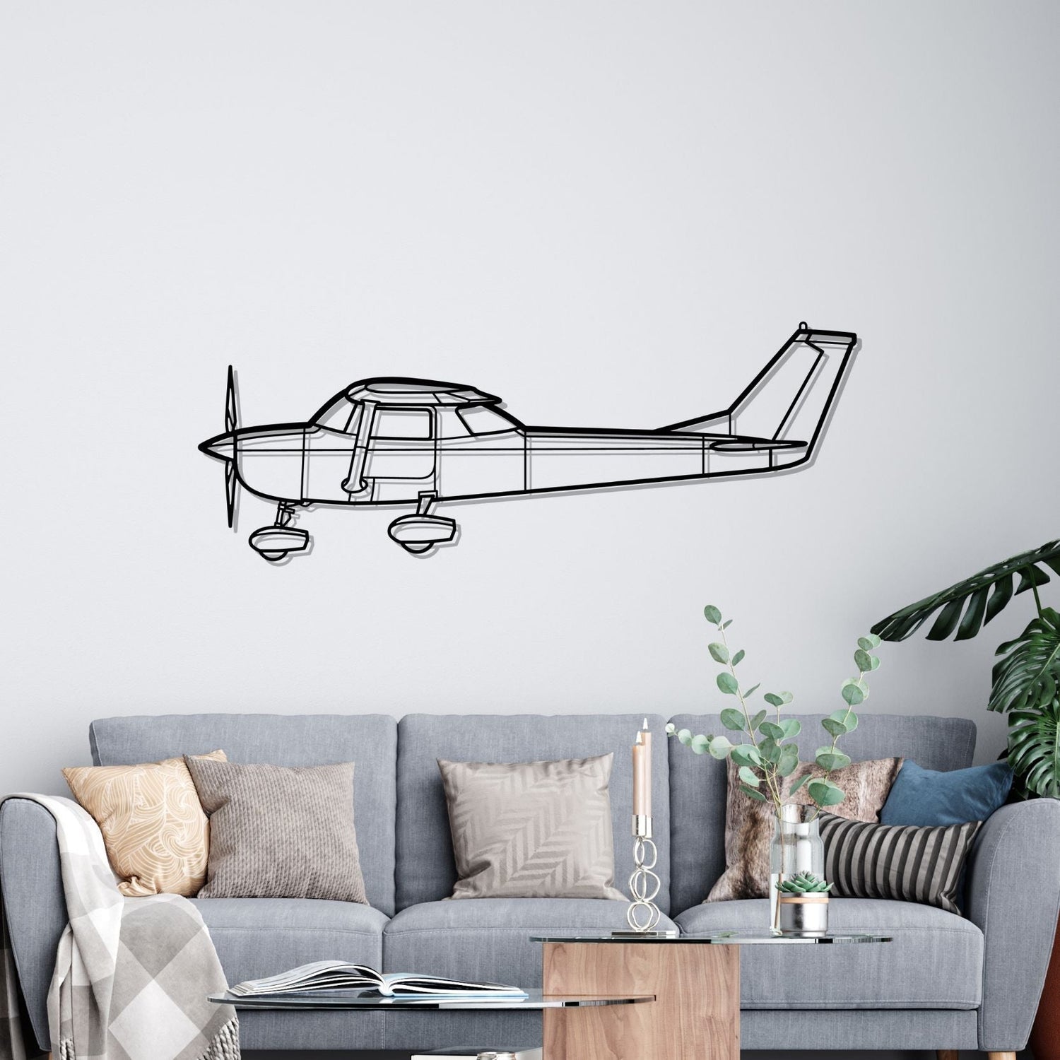 Décoration murale en métal - 150 Silhouette aircraftvibes