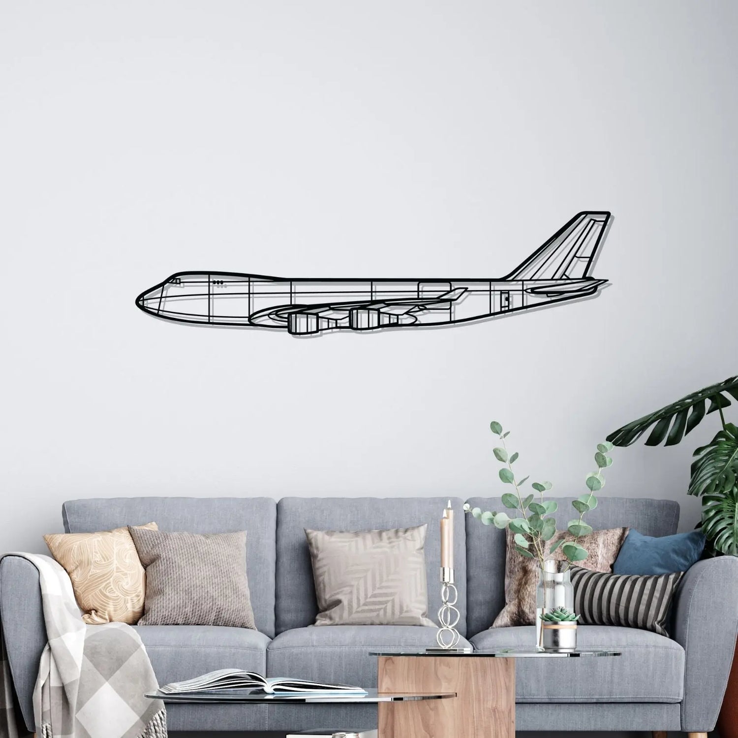 Décoration murale en métal - 747-400F Silhouette aircraftvibes