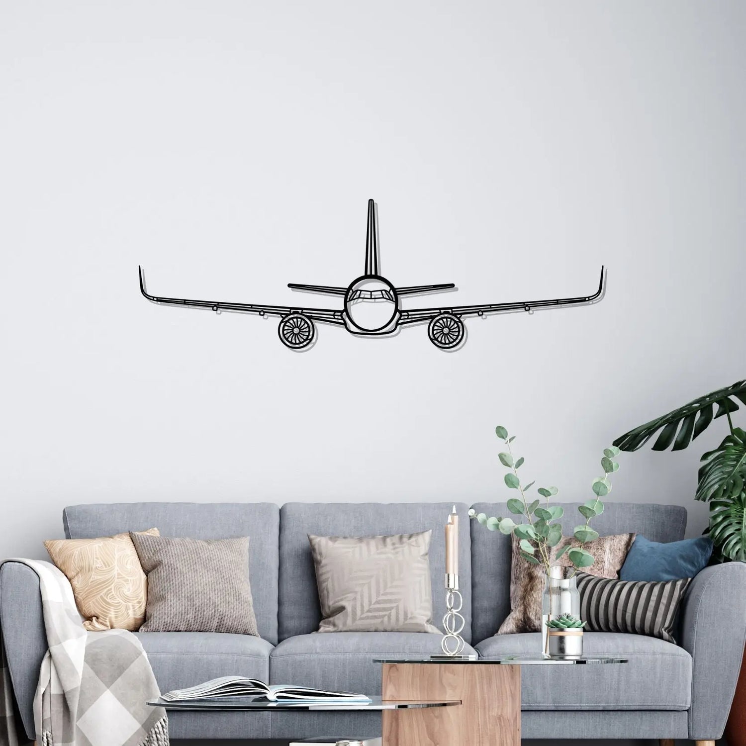 Décoration murale en métal - A321 Silhouette aircraftvibes