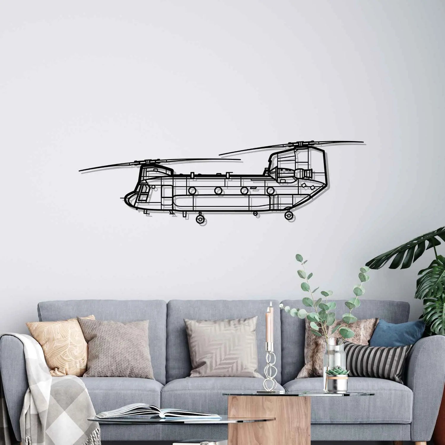 Décoration murale en métal - Chinook CH-47 aircraftvibes
