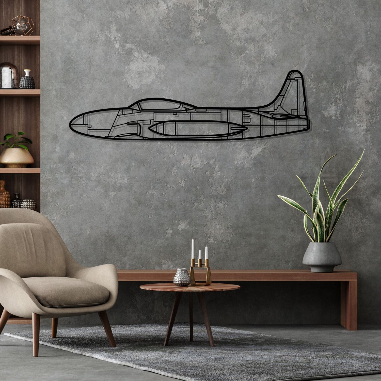 Décoration murale en métal - T33 Silhouette aircraftvibes