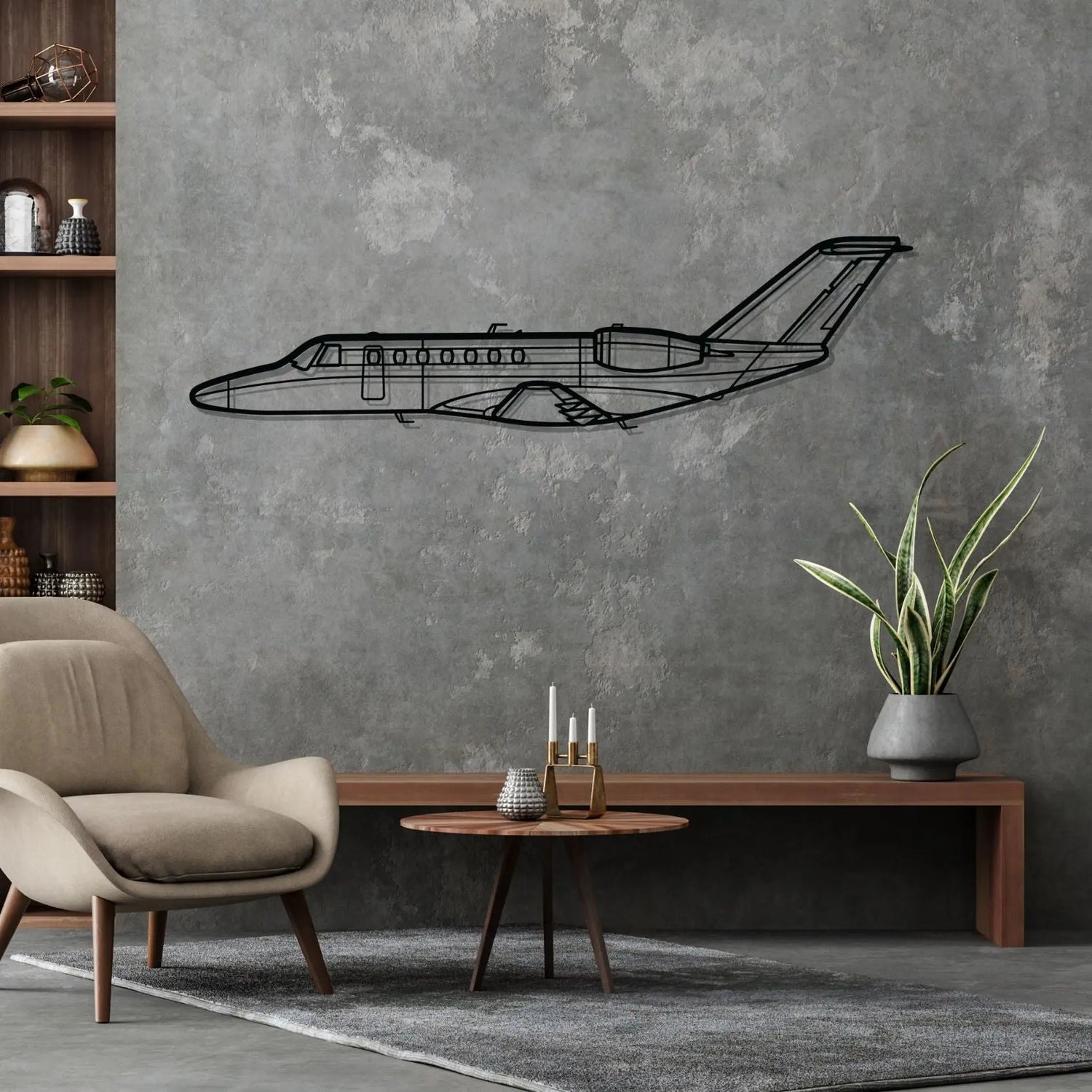 Décoration murale en métal - CJ3+ Silhouette aircraftvibes