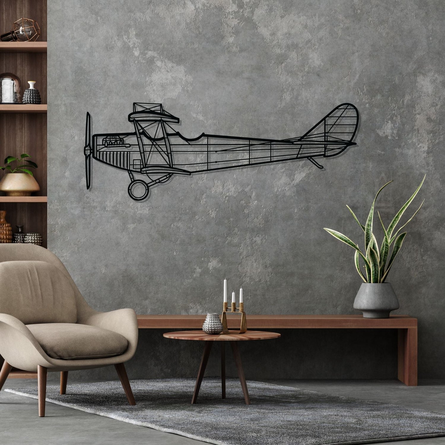 Décoration murale en métal - JN-4A Silhouette aircraftvibes