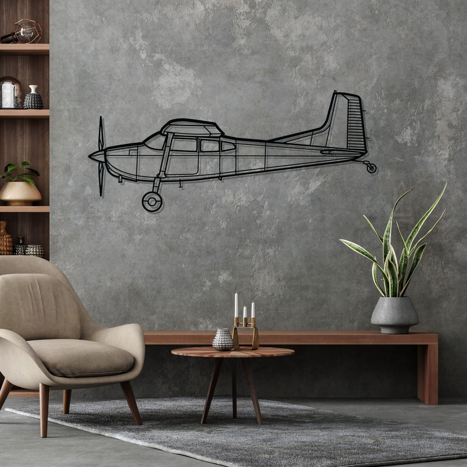 Décoration murale en métal - 180K Silhouette aircraftvibes