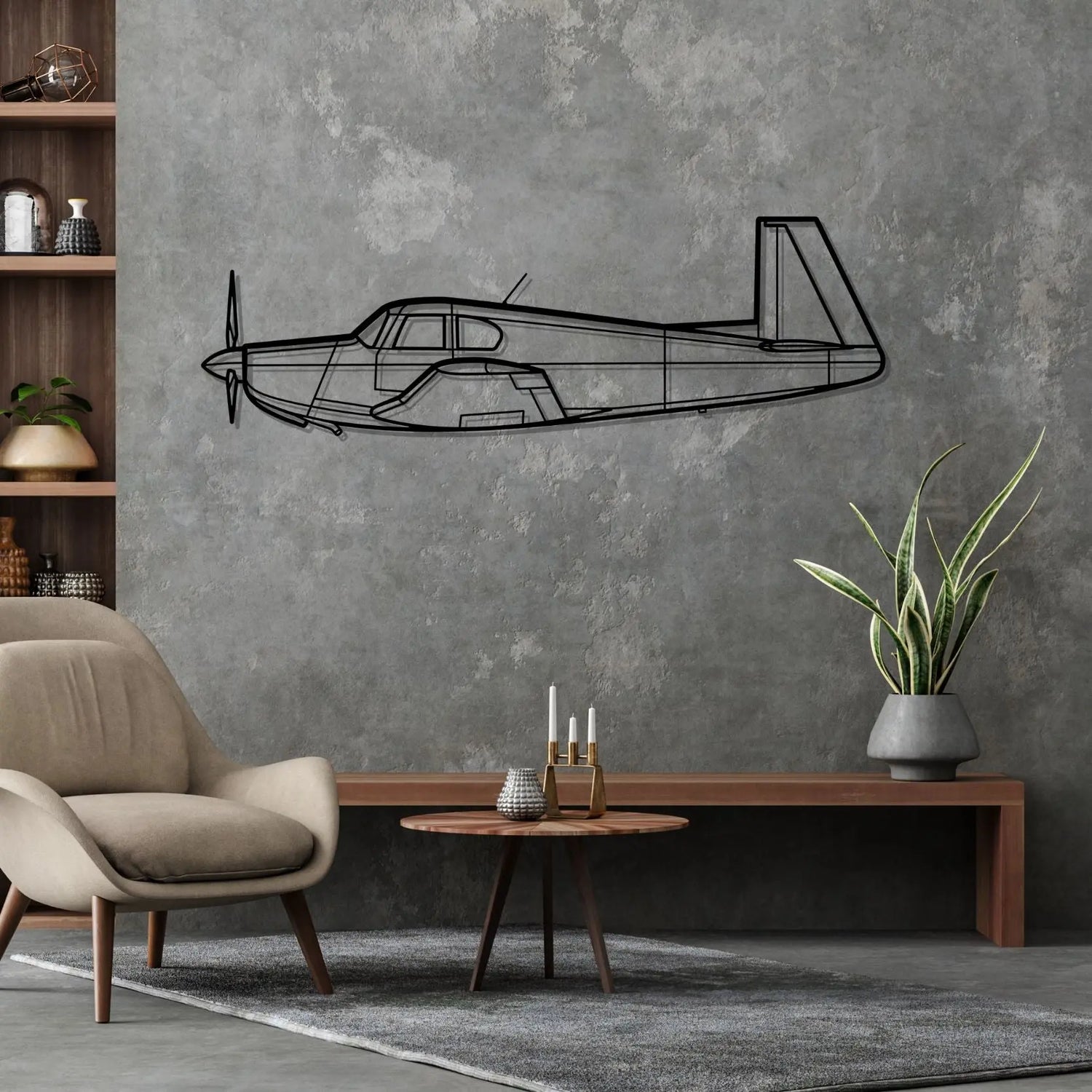 Décoration murale en métal - M20E Silhouette aircraftvibes