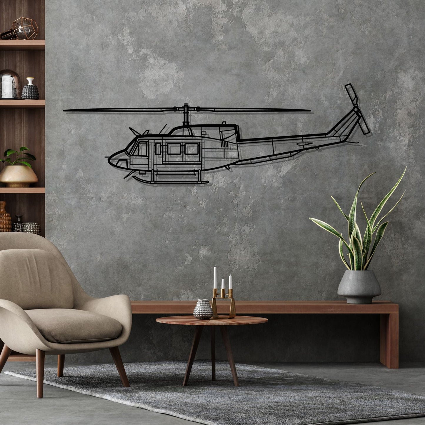 Décoration murale en métal - Bell 212
