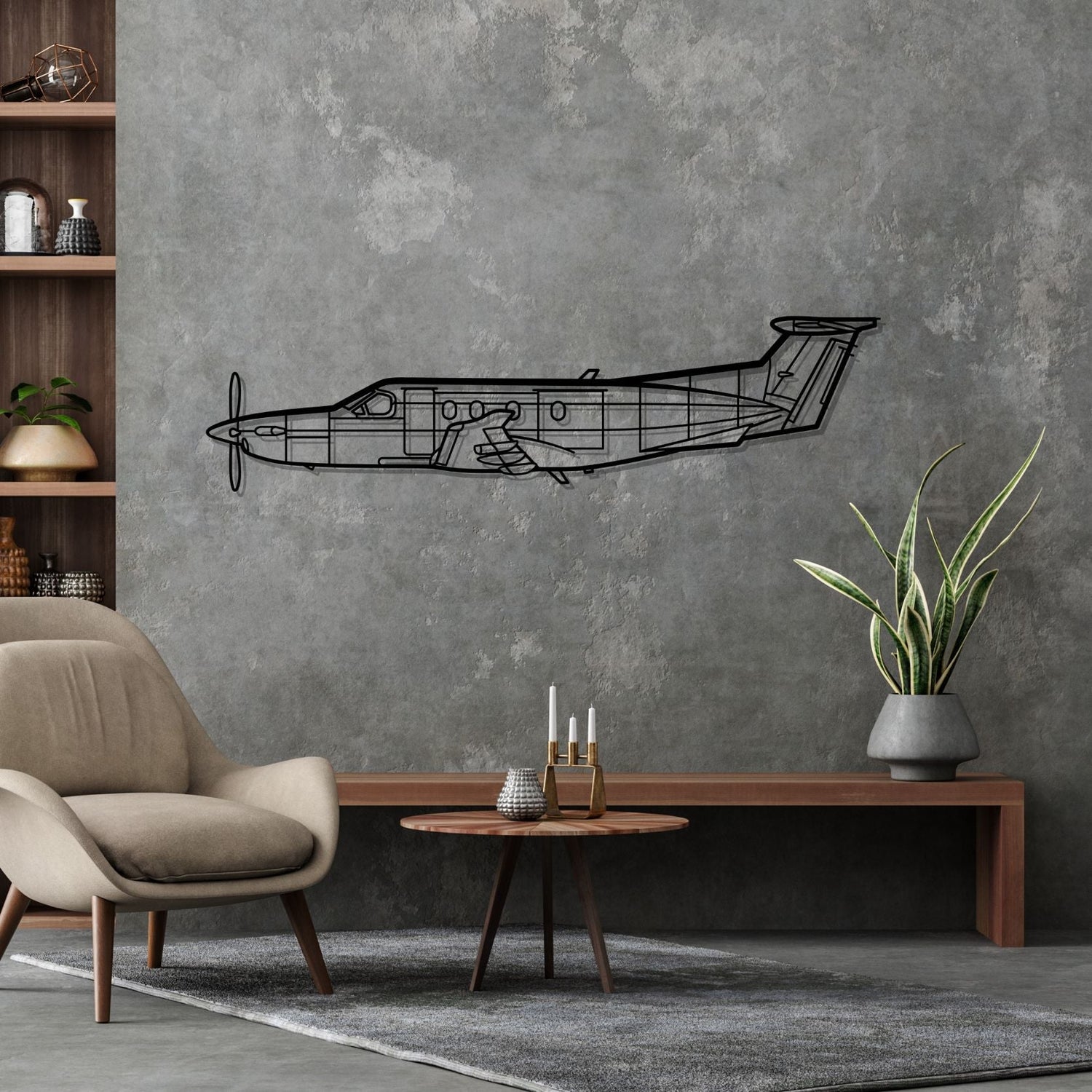 Décoration murale en métal - PC 12 aircraftvibes