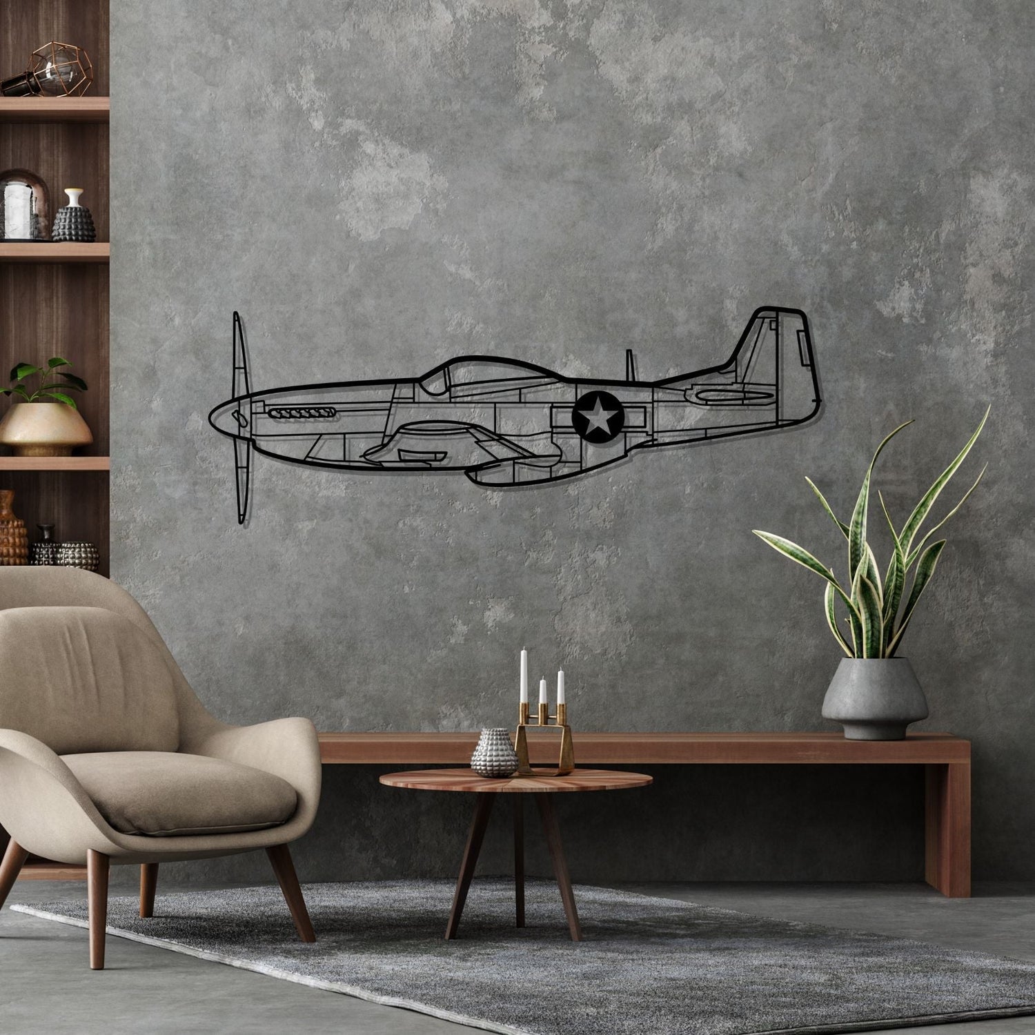 Décoration murale en métal - P-51 Mustang aircraftvibes