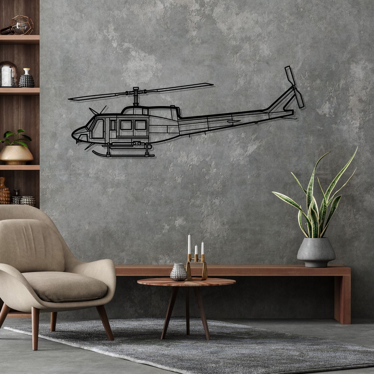 Décoration murale en métal - Bell 212