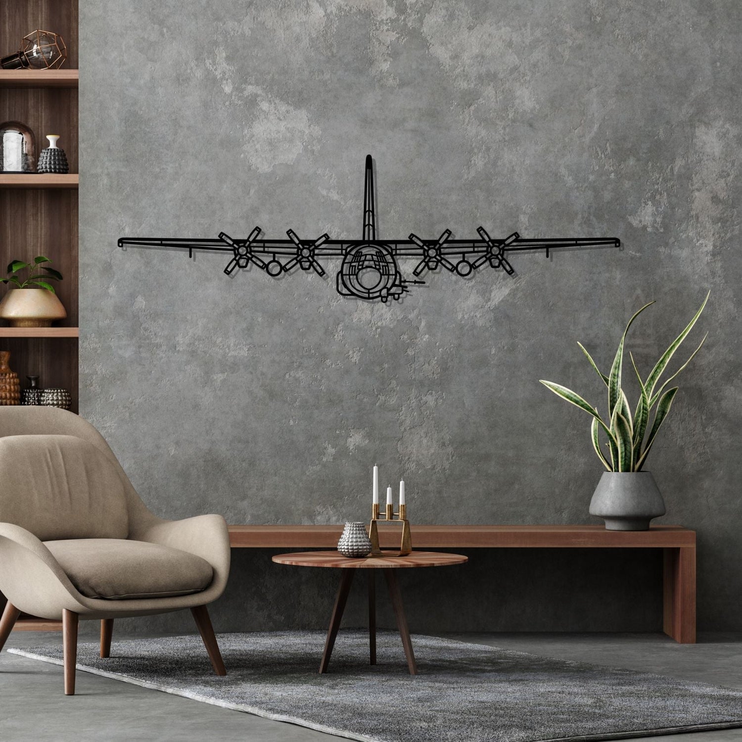 Décoration murale en métal - AC-130U Front aircraftvibes