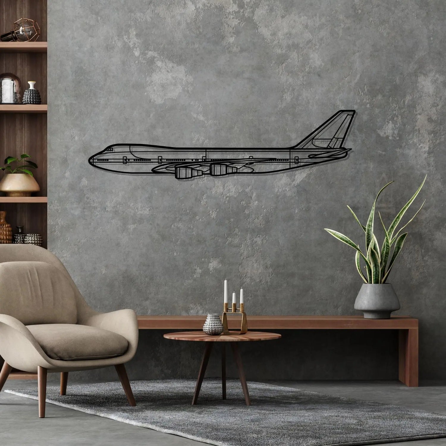 Décoration murale en métal - 747-200B Silhouette aircraftvibes