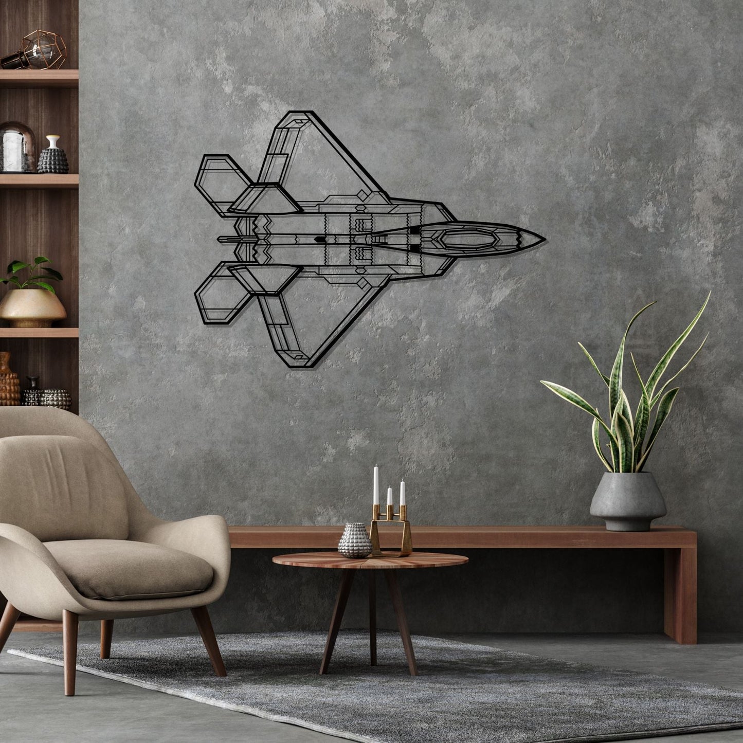 Décoration murale en métal - F-22 Raptor