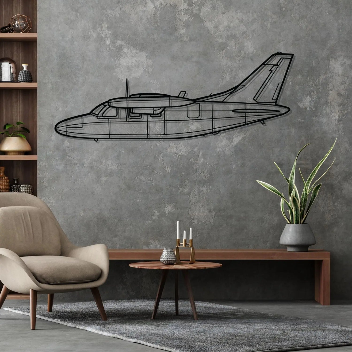 Décoration murale en métal - MU-2K Silhouette aircraftvibes