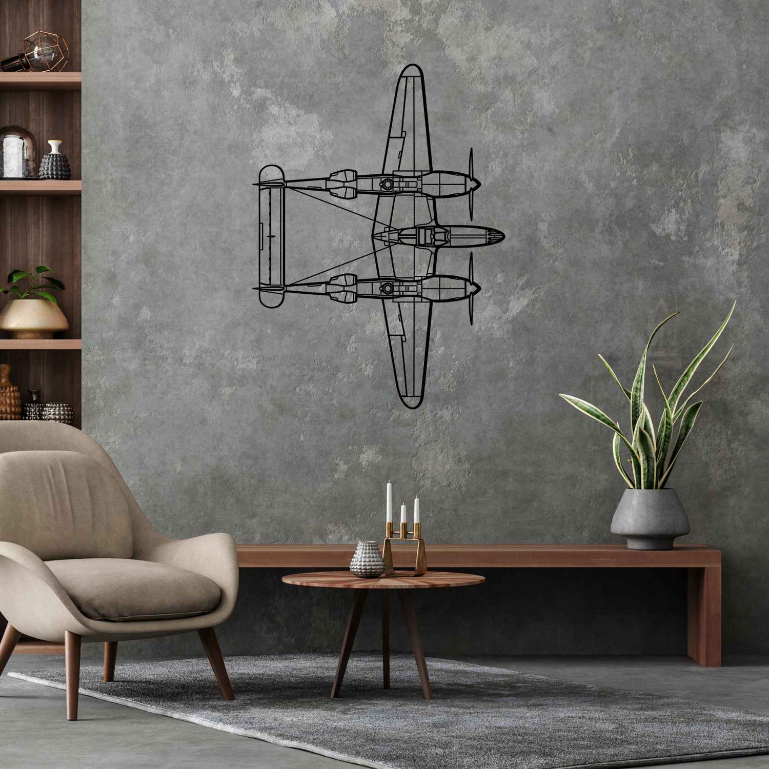 Décoration murale en métal - P-38 Lightning aircraftvibes