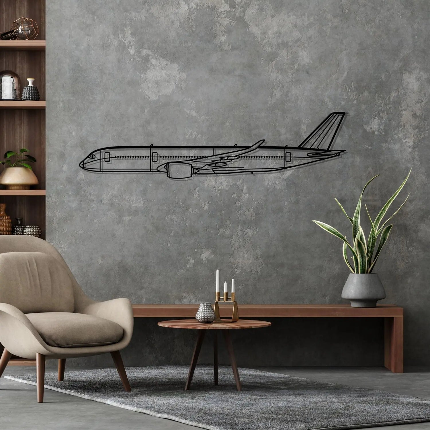 Décoration murale en métal - A350 Silhouette aircraftvibes