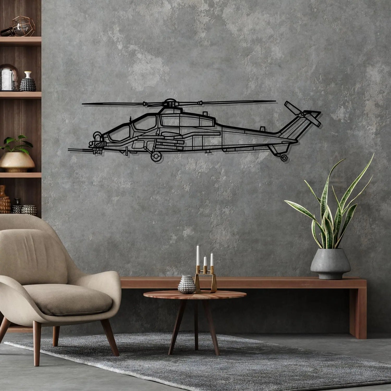 Décoration murale en métal - A129D Mangusta aircraftvibes