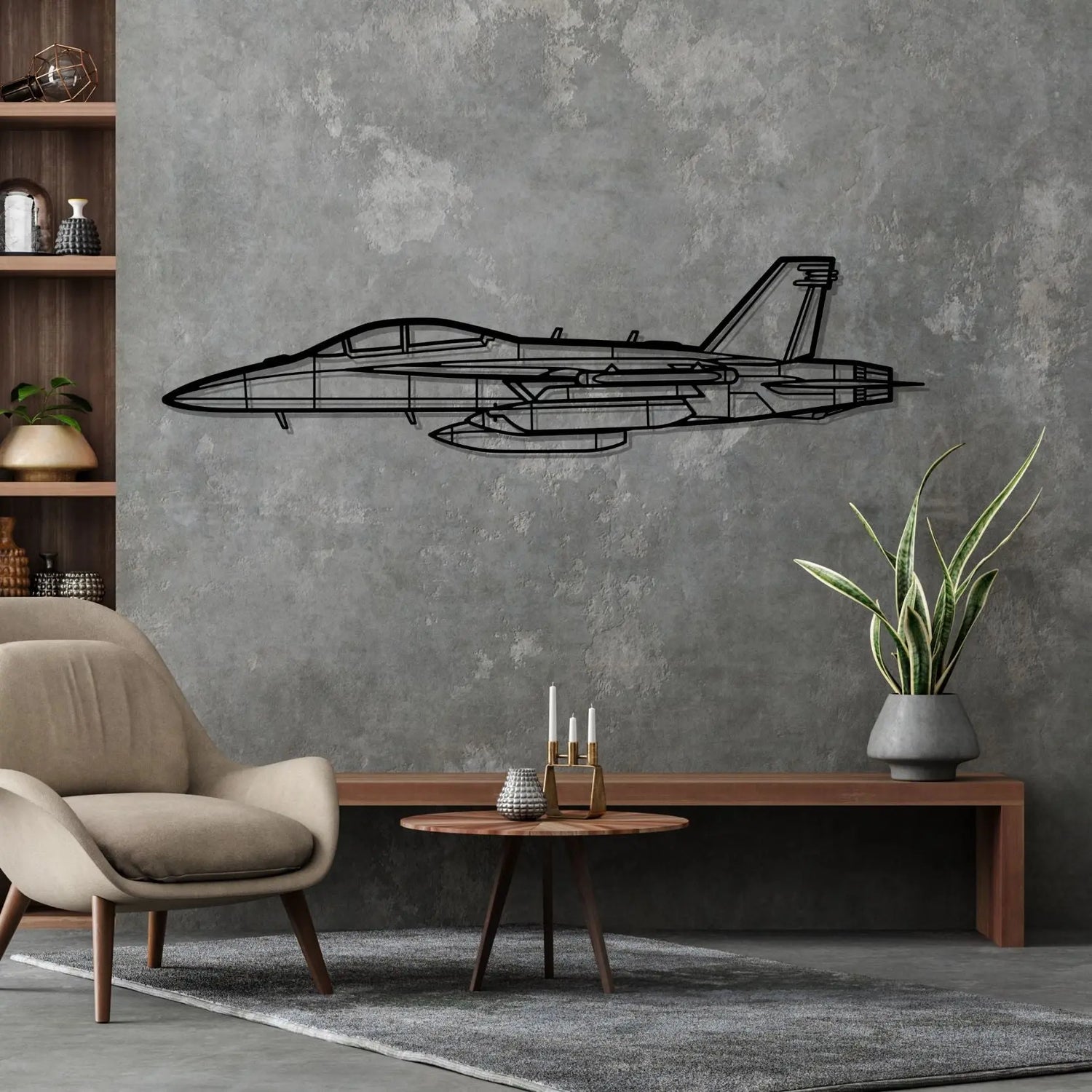 Décoration murale en métal - EA-18G Silhouette aircraftvibes