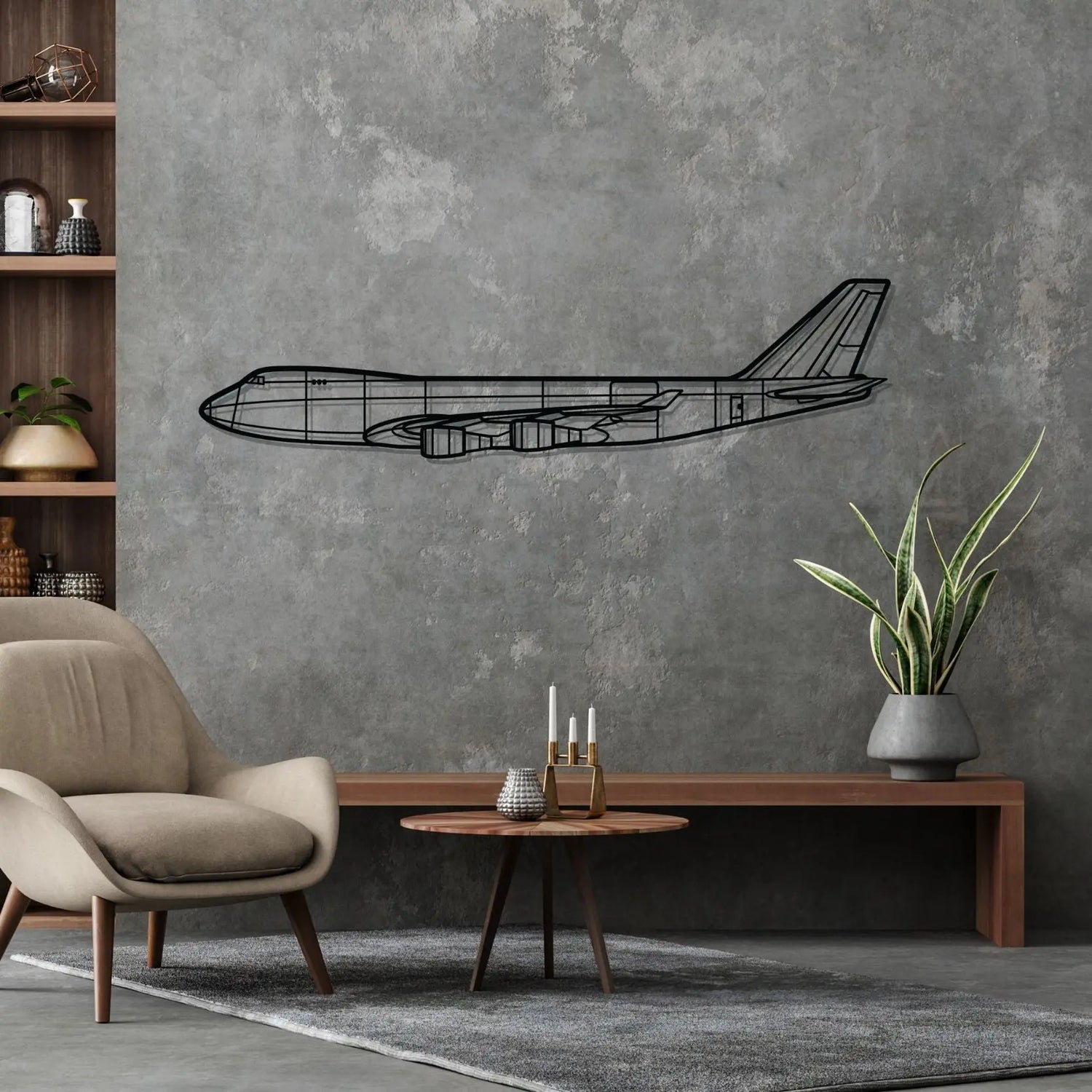 Décoration murale en métal - 747-400F Silhouette aircraftvibes
