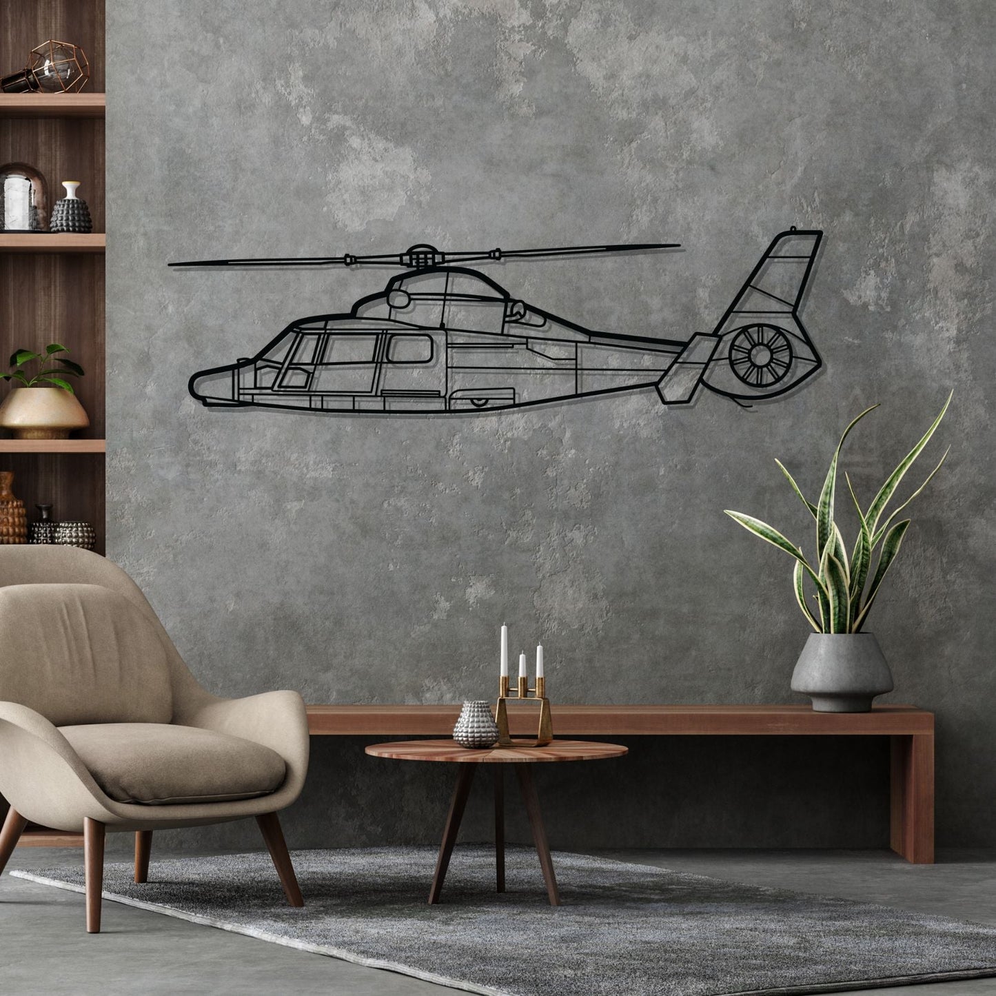 Décoration murale en métal - Dauphin AS365N3+