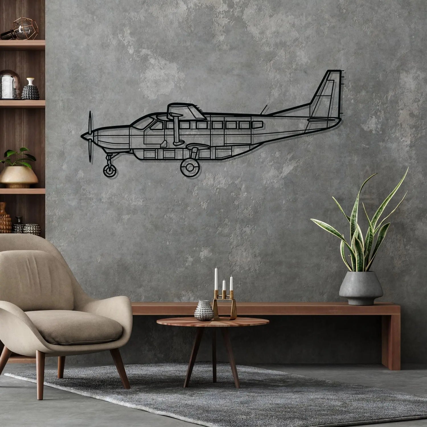 Décoration murale en métal - C208B Grand aircraftvibes