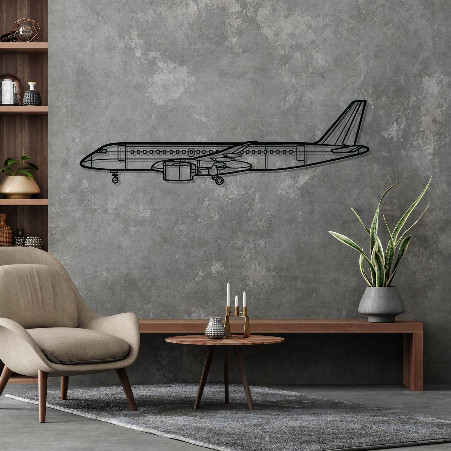 Décoration murale en métal - E190-E2 Silhouette aircraftvibes