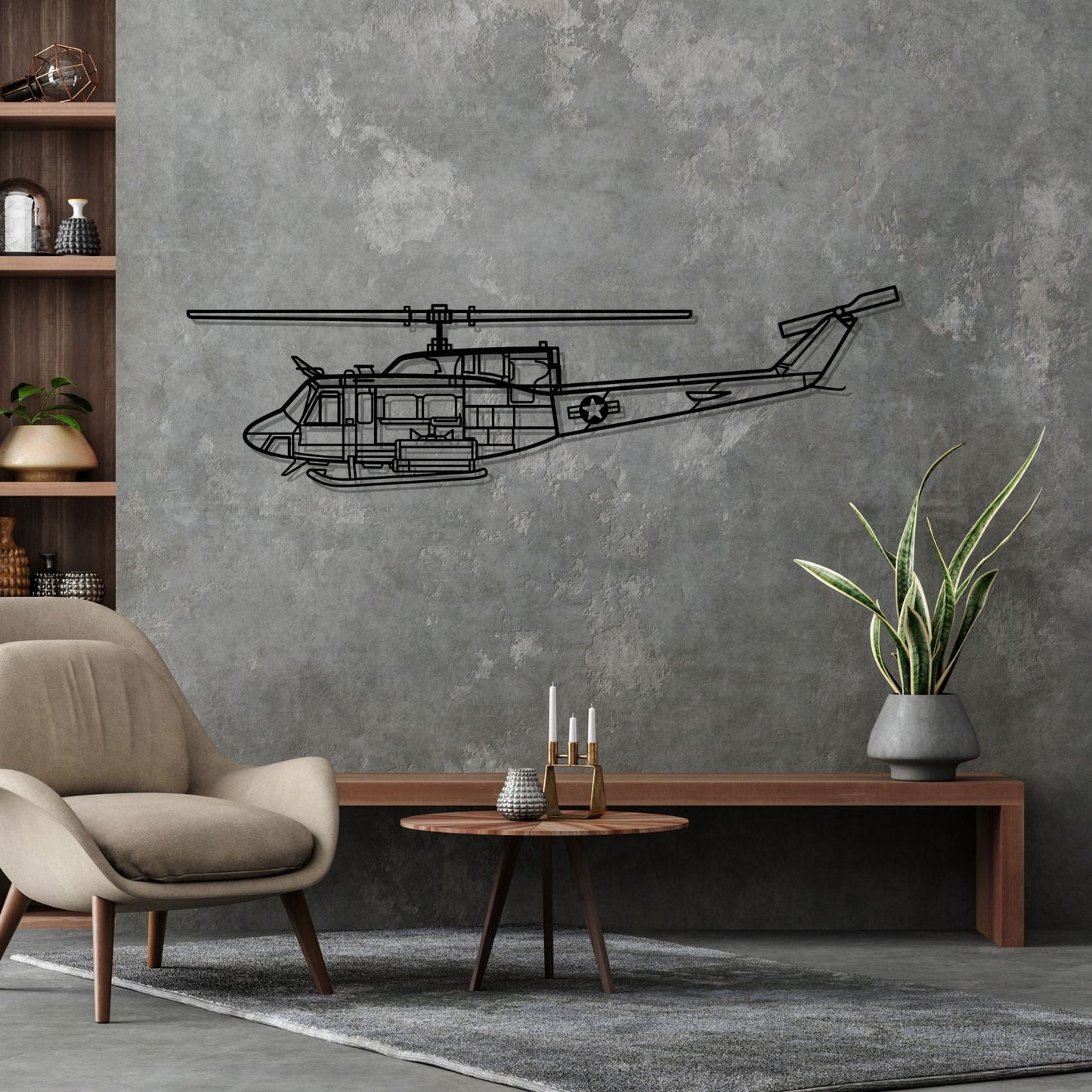 Décoration murale en métal - UH-1N Huey