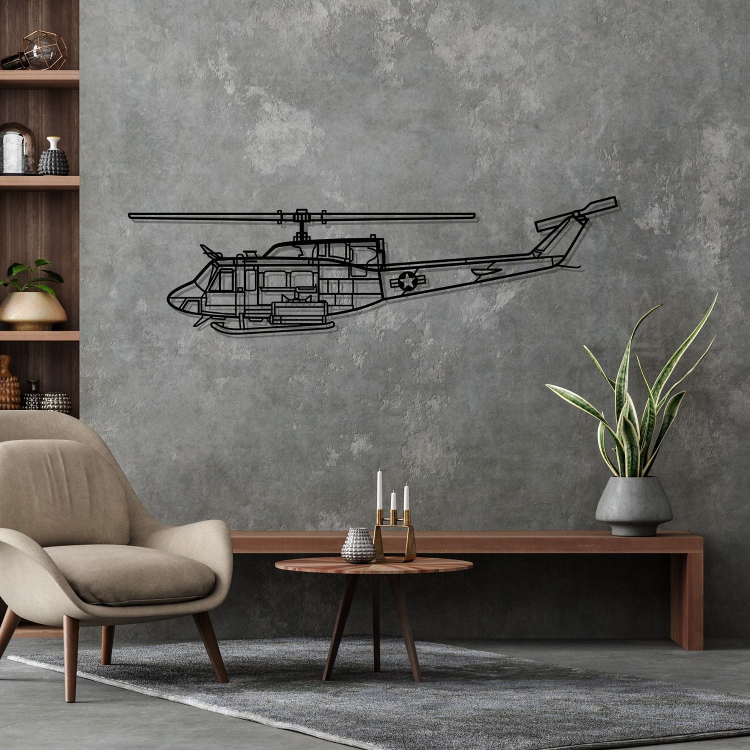 Décoration murale en métal - UH-1N Huey aircraftvibes