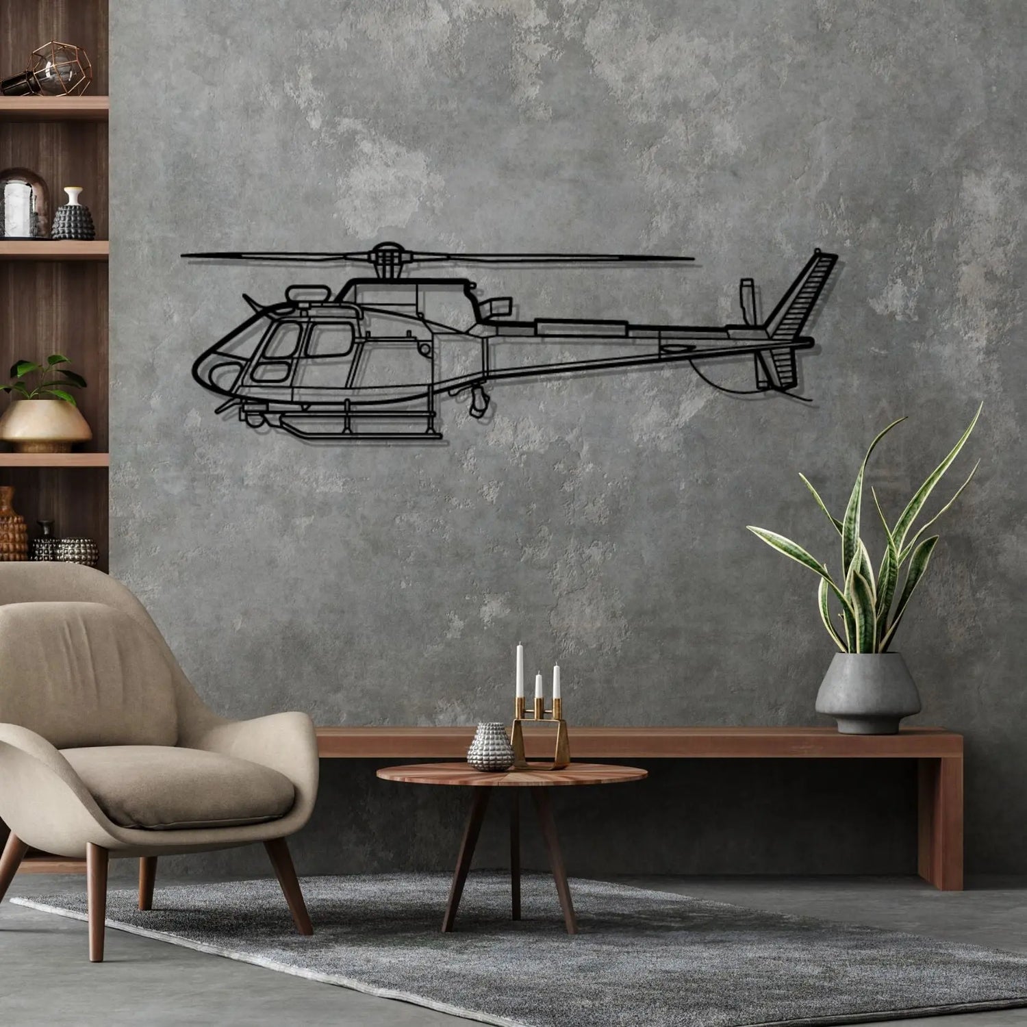 Décoration murale en métal - H125E Silhouette aircraftvibes
