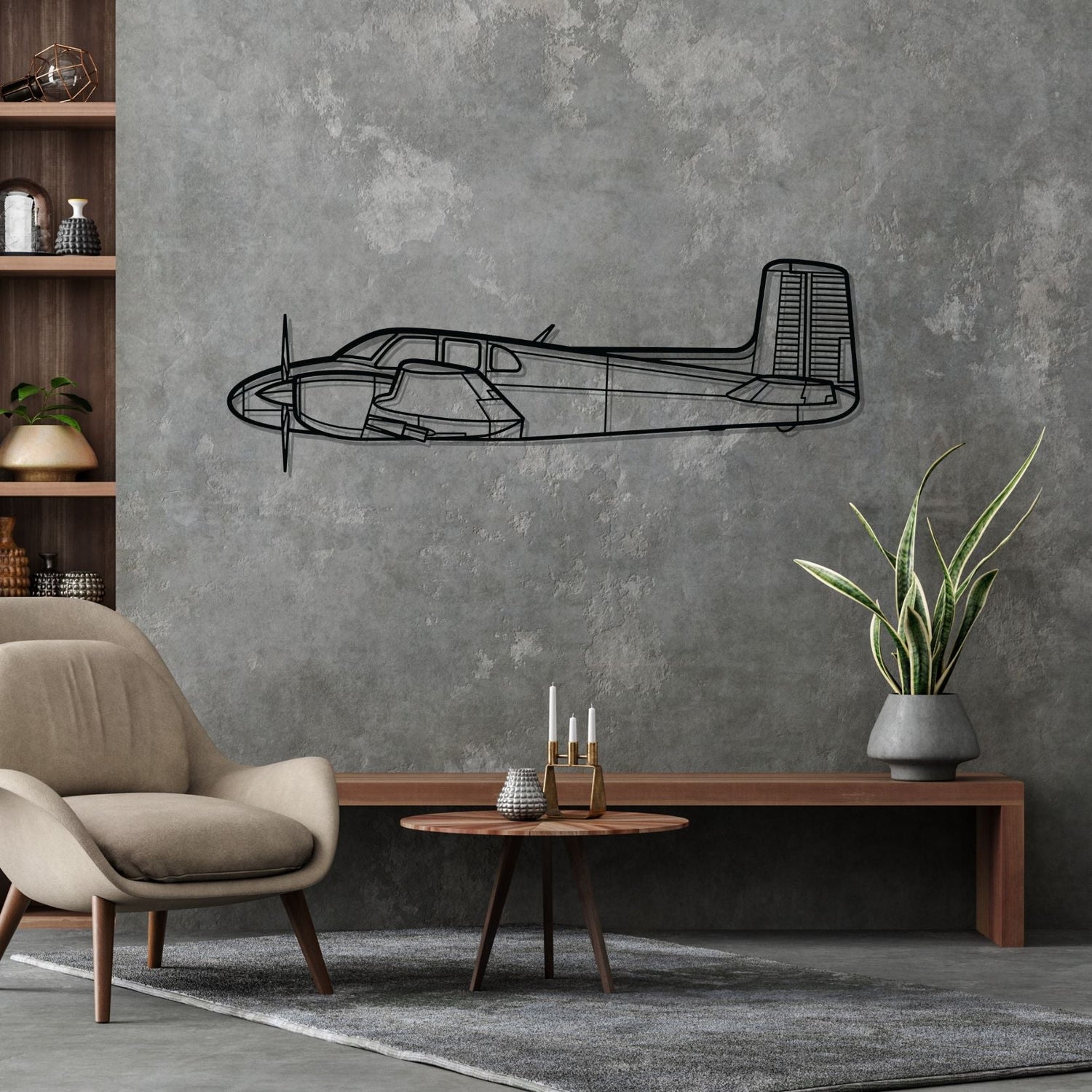 Décoration murale en métal - D50 Twin aircraftvibes