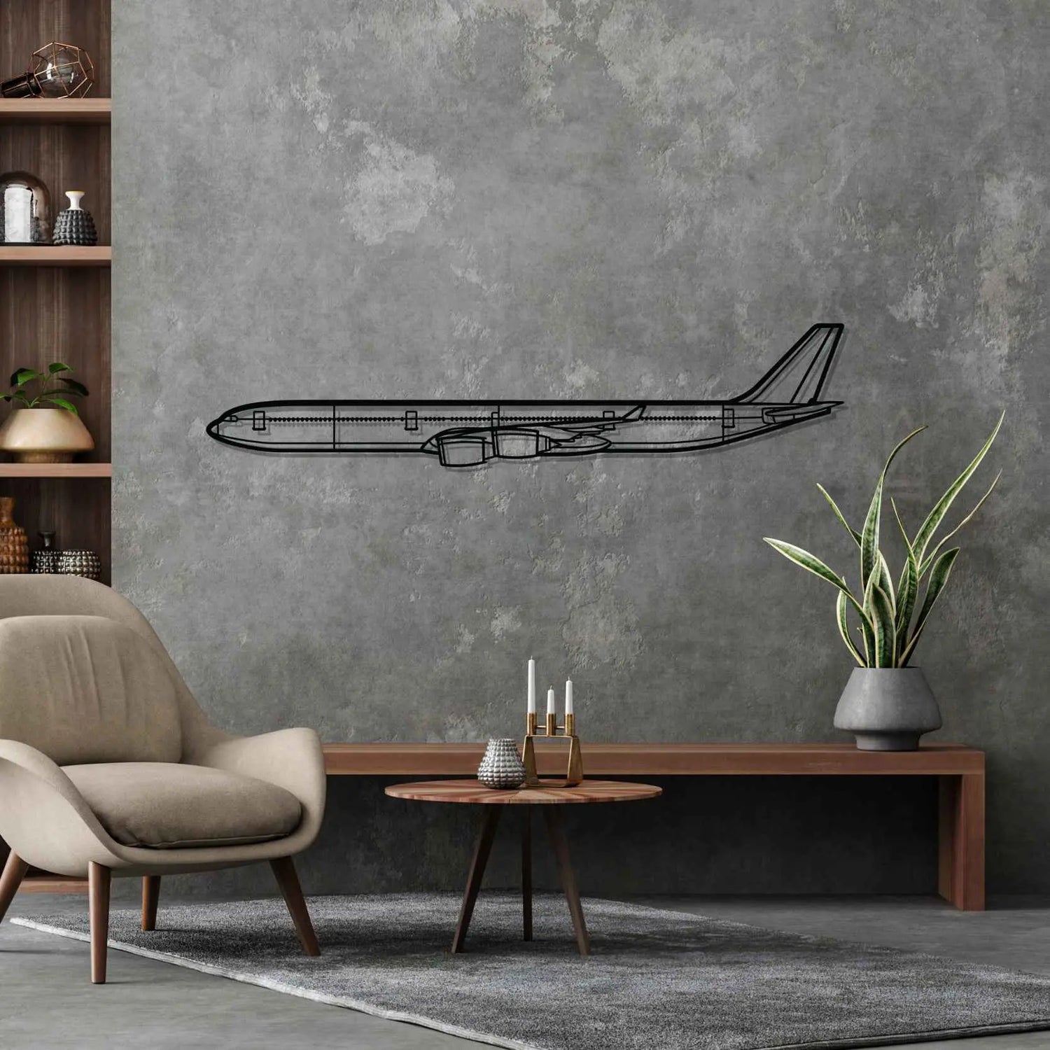 Décoration murale en métal - A340-600 Silhouette aircraftvibes