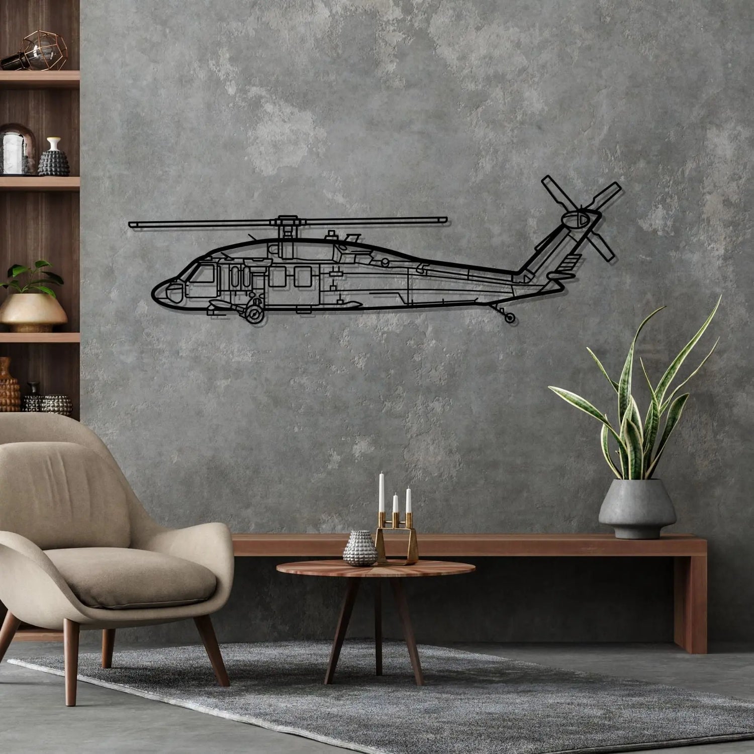 Décoration murale en métal - UH-60 Black aircraftvibes