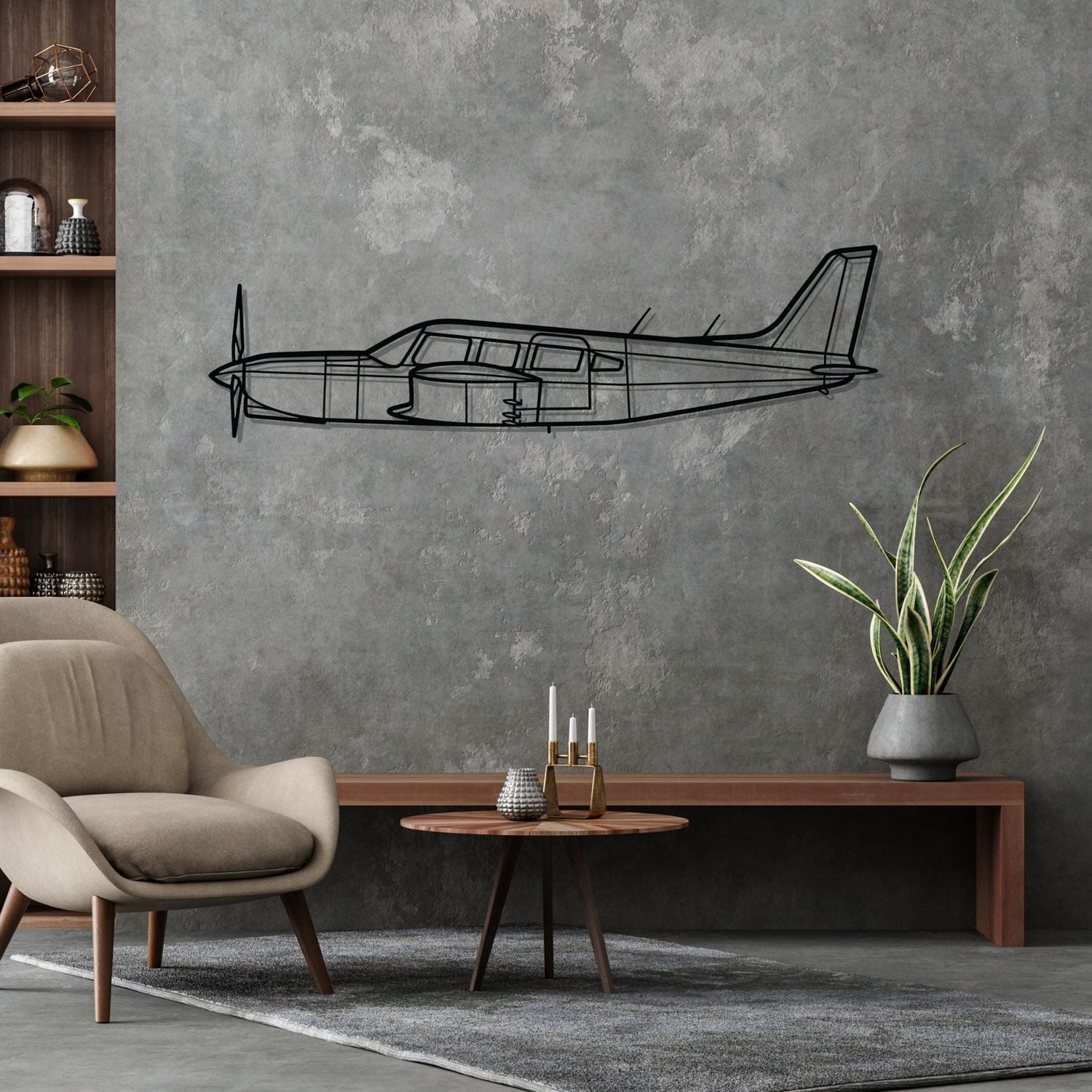 Décoration murale en métal - PA-32R-301T Silhouette aircraftvibes