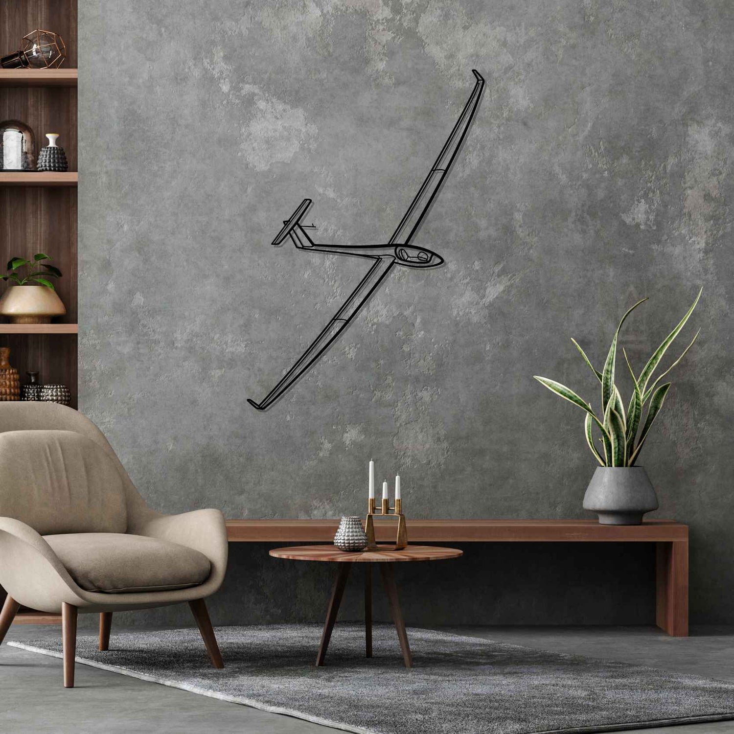 Décoration murale en métal - Glider Silhouette aircraftvibes