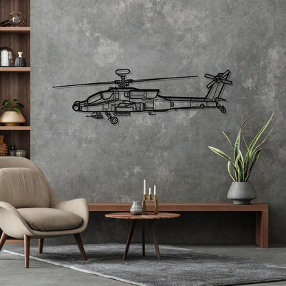 Décoration murale en métal - AH-64D Apache