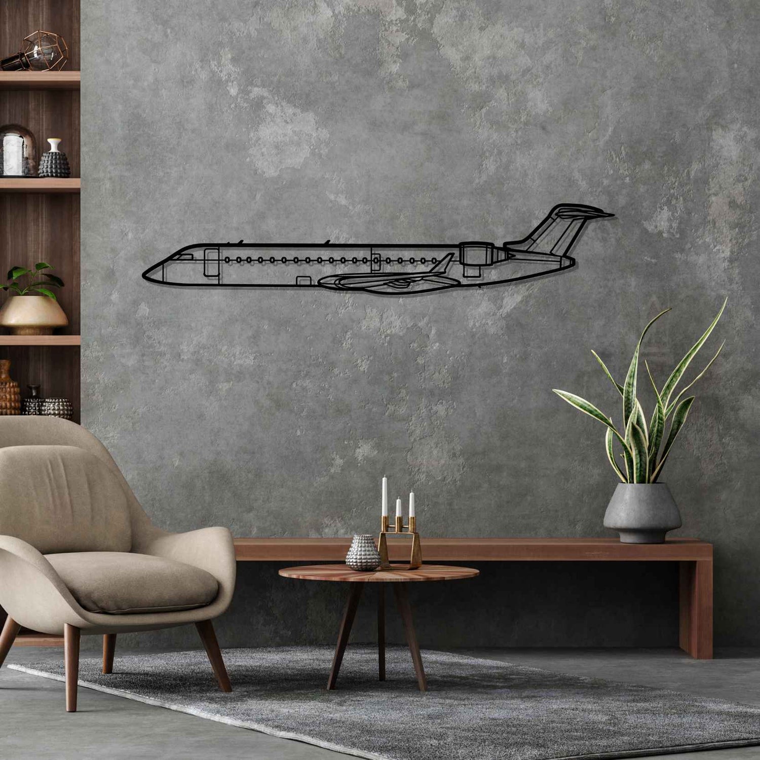 Décoration murale en métal - CRJ700 Silhouette aircraftvibes