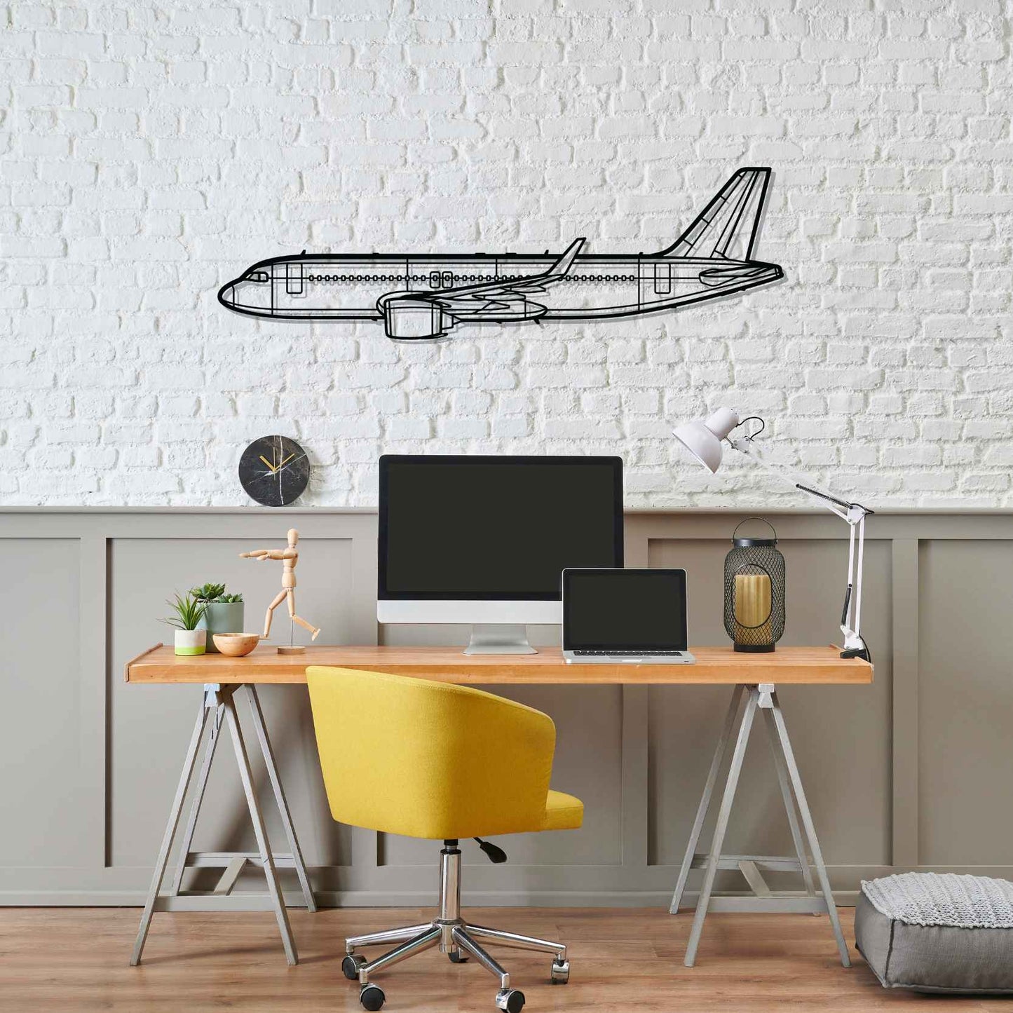 Décoration murale en métal - A320neo Silhouette