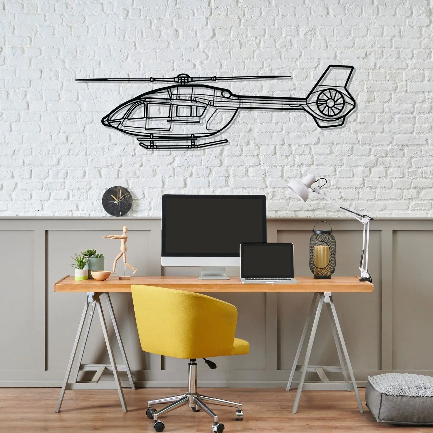 Décoration murale en métal - H145 Silhouette aircraftvibes