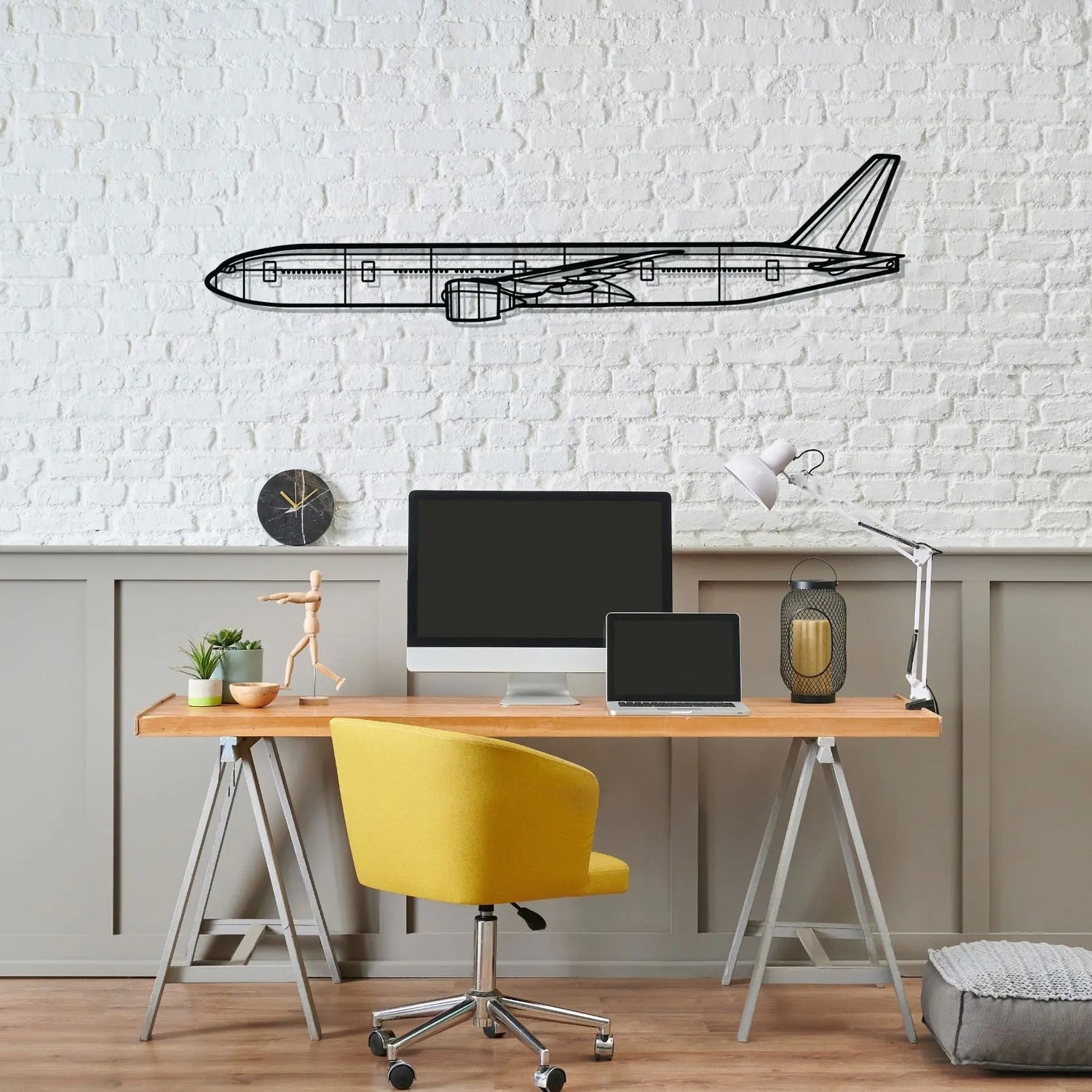 Décoration murale en métal - 777-300ER Silhouette aircraftvibes