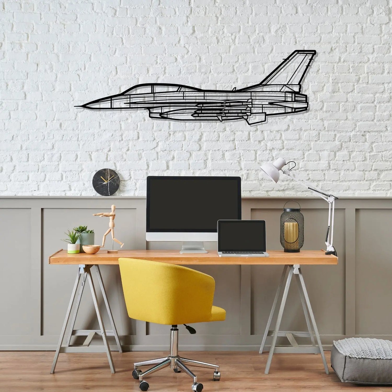 Décoration murale en métal - F-16D Silhouette aircraftvibes