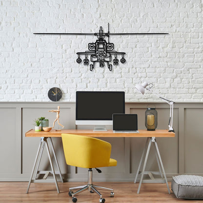 Décoration murale en métal - AH-64D Apache