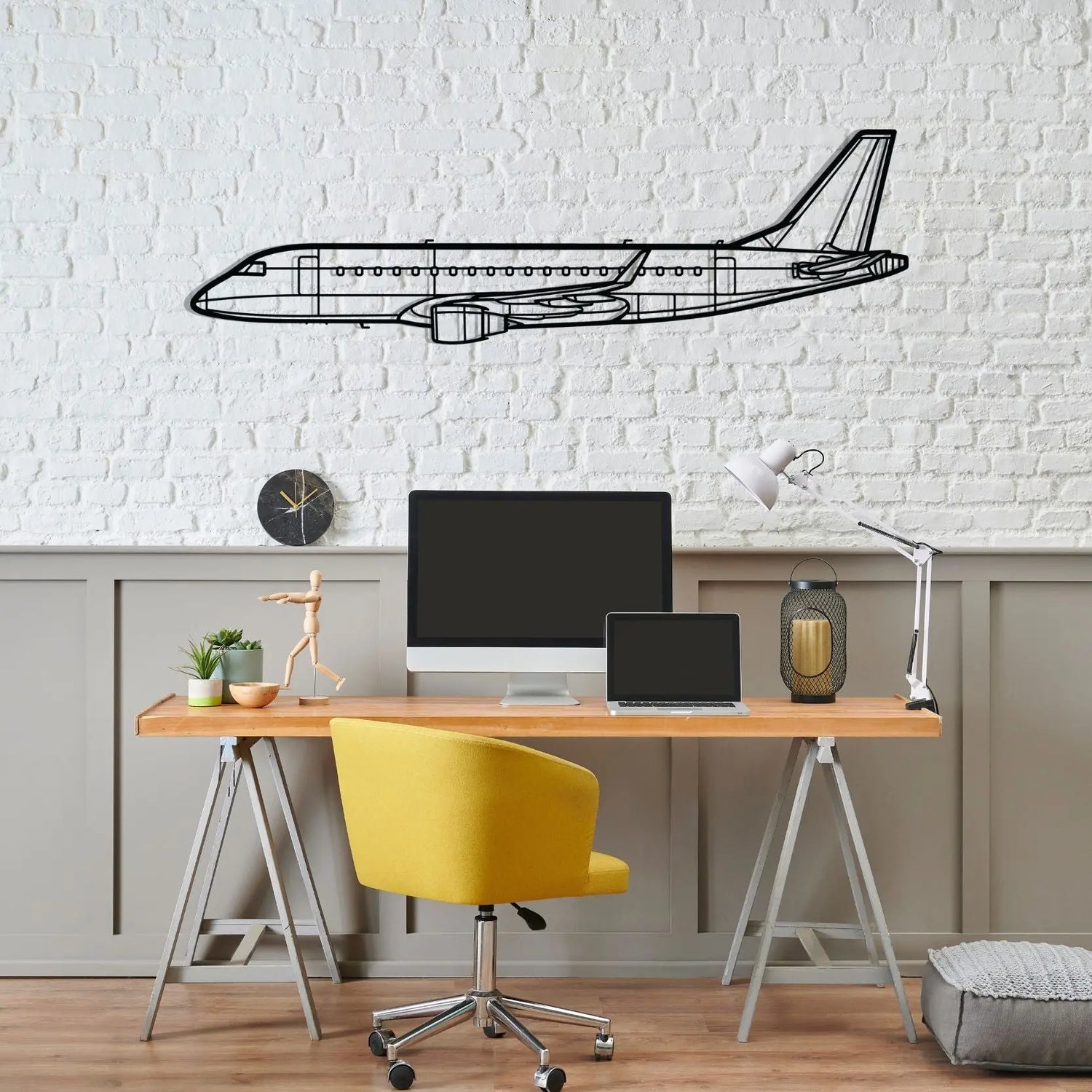 Décoration murale en métal - EMJ-175 Silhouette aircraftvibes