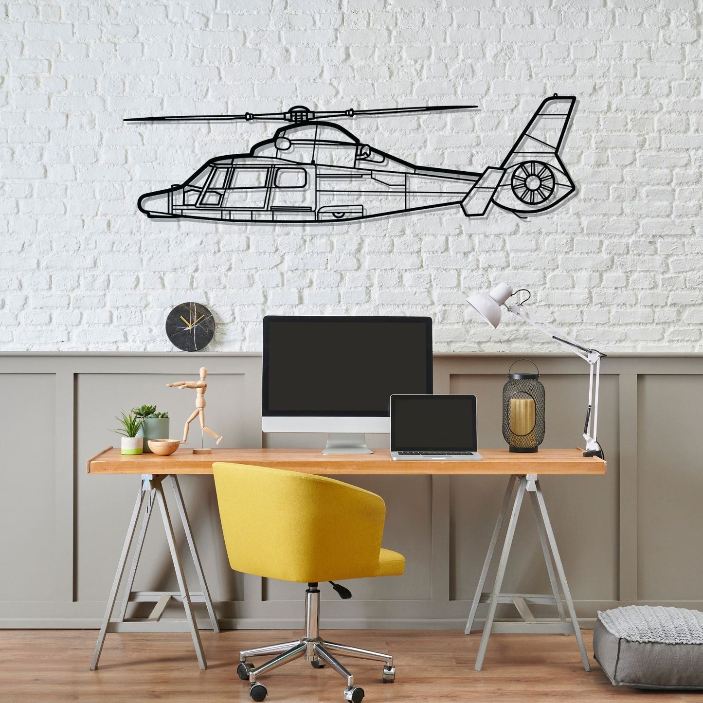 Décoration murale en métal - Dauphin AS365N3+